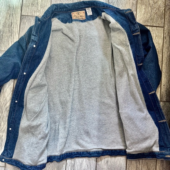 Liberty Blues Men's Big & Tall Blue Denim Jacket with Cozy Lined Interior - Picture 7 of 8